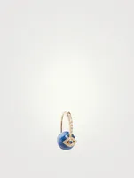 14K Gold Evil Eye Bead Earring With Diamonds