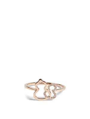 Petite Wulu 18K Rose Gold Ring With Diamonds
