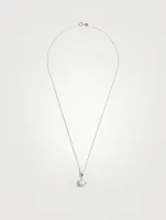 18K White Gold Pearl And Diamond Pendant