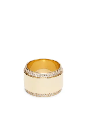Grande 18K Gold Promise Band With Diamonds