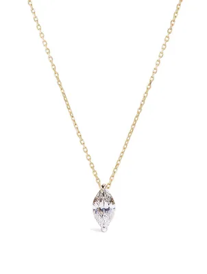 Mini Marquise 18K Gold Necklace With Diamond