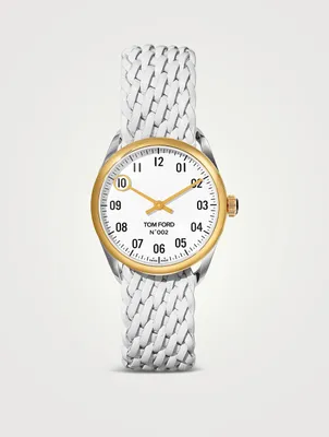 No. 002 Polished Stainless Steel And 18K Gold Watch Case