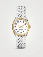 No. 002 Polished Stainless Steel And 18K Gold Watch Case