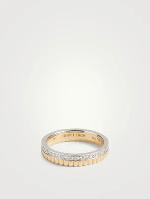 Radiant Edition Quatre Yellow And White Gold Wedding Band With Diamonds