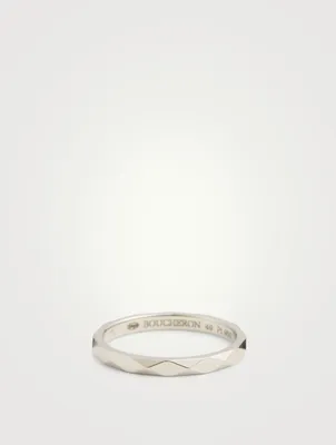 Small Facette Platinum Wedding Band