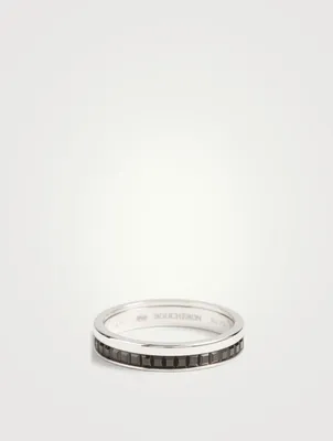 Black Edition Quatre White Gold Wedding Band With PVD