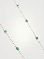 Serpent Bohème Long Gold Necklace With Malachite