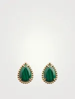 Serpent Bohème Gold Earrings With Malachite