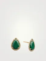 Serpent Bohème Gold Earrings With Malachite