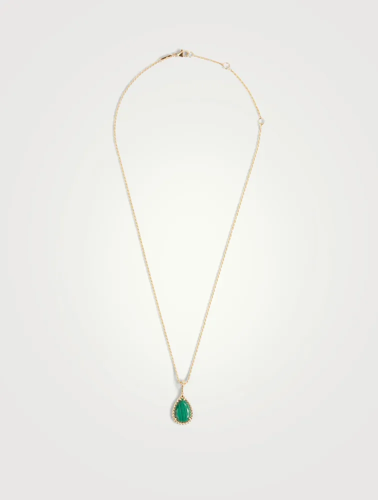 Serpent Bohème Gold Necklace With Malachite