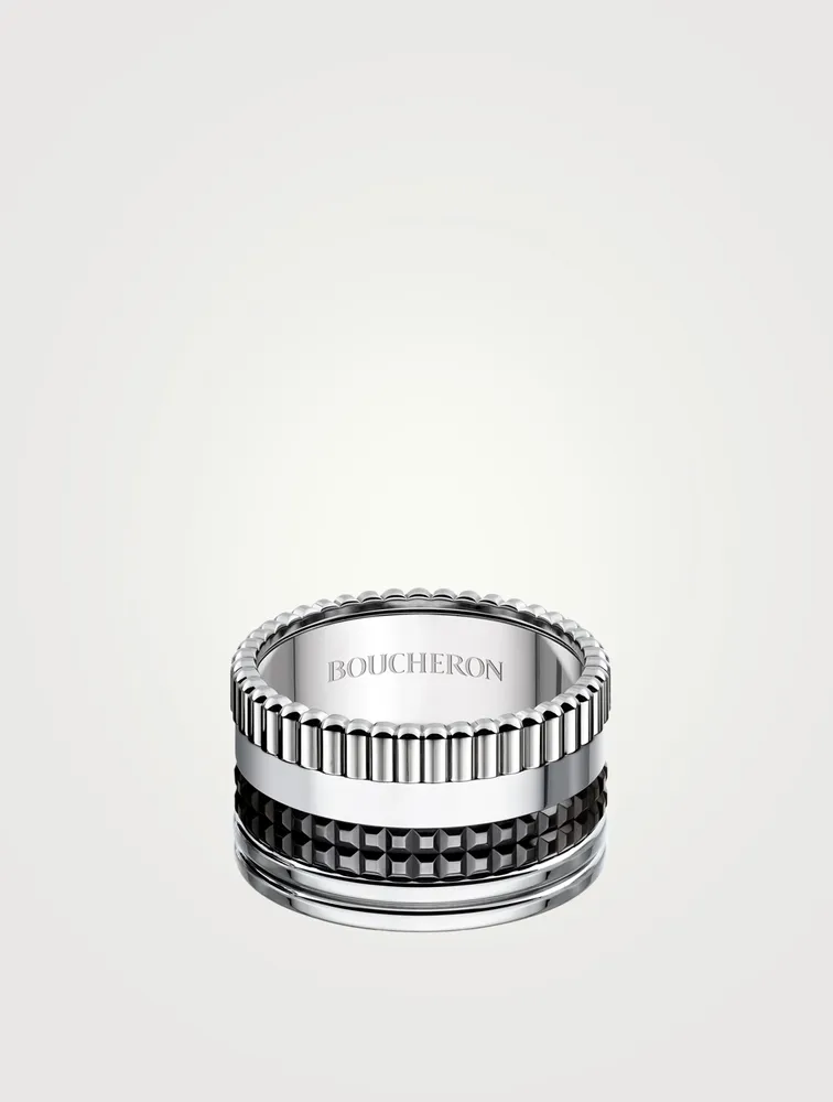 Black Edition Quatre White Gold Ring With PVD
