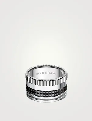 Large Quatre Black Edition 18K Gold Ring