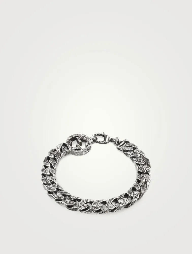 Interlocking G Silver Chain Bracelet