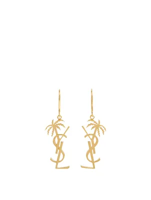 YSL Monogram Palm Tree Earrings