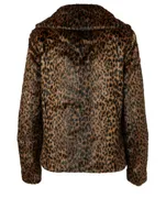 Elvira Faux Fur Coat Leopard Print