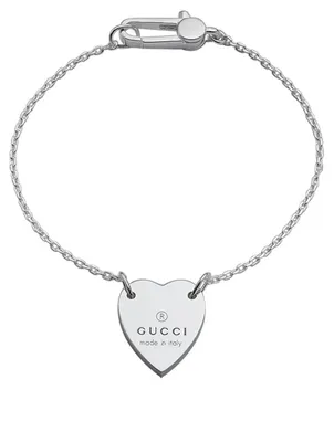 Silver Heart Bracelet With Gucci Trademark