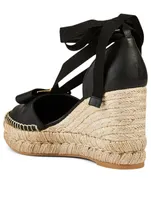 Geranio Leather Wedge Espadrilles