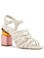 Leonor Patent Leather Geometric-Heeled Sandals