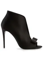 Lara 105 Satin Peep-Toe Heeled Ankle Boots