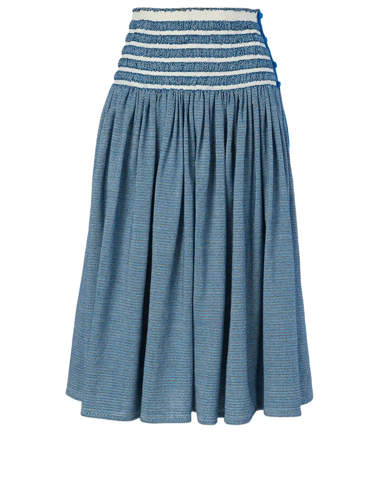 Cuerda Midi Skirt Stripe Print