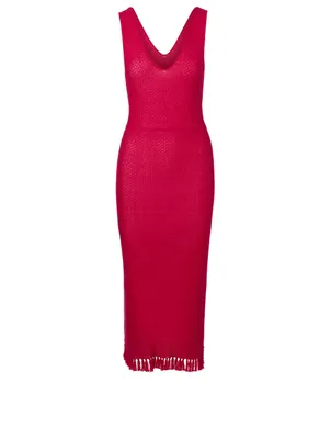 Omara Knit Fitted Midi Dress