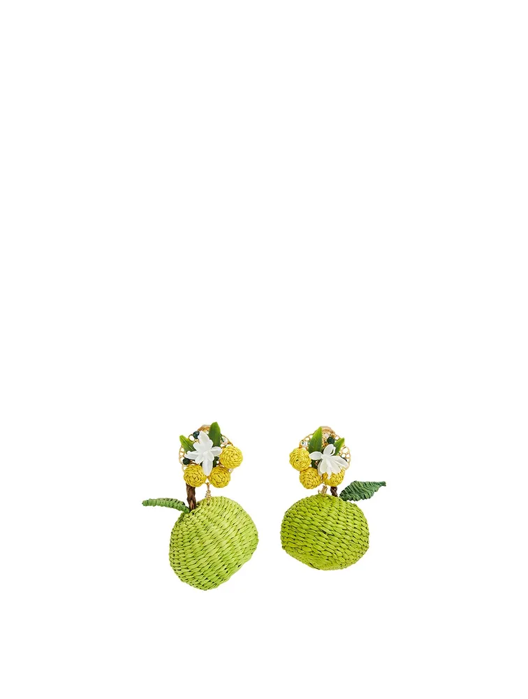 Apple Iraca Palm Drop Earrings