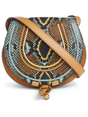 Small Marcie Snake-Embossed Leather Bag