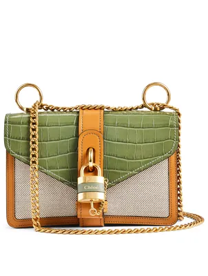Mini Aby Leather And Canvas Chain Shoulder Bag