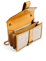 Mini Aby Leather And Canvas Chain Shoulder Bag