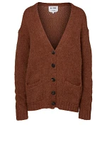 Alpaca-Blend V-Neck Cardigan