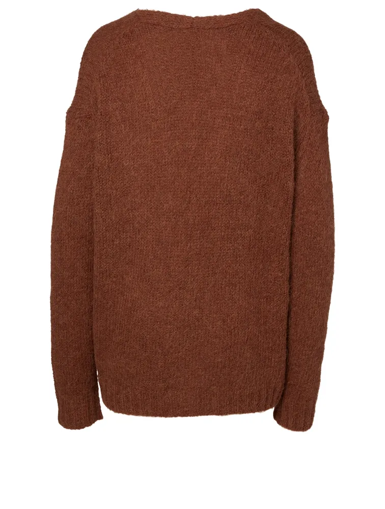 Alpaca-Blend V-Neck Cardigan