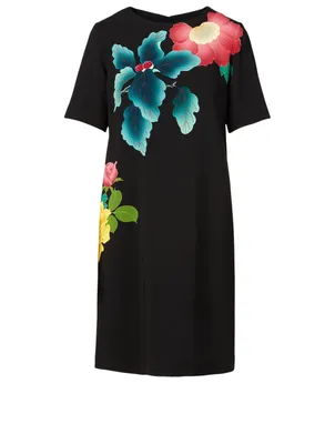 Short-Sleeve Dress Floral Print