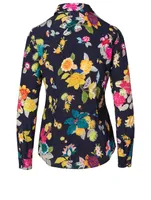 Silk Stretch Blouse Floral Print