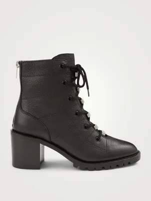 Bren 65 Leather Lace-Up Heeled Ankle Boot