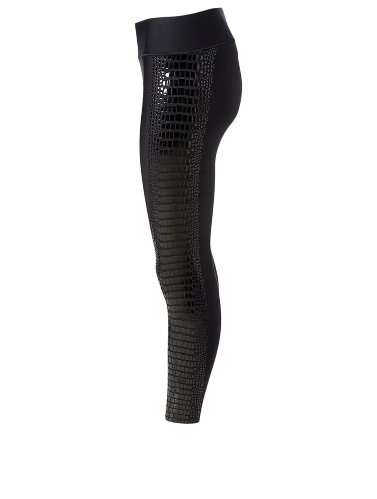 Ultra High-Waisted Leggings With Croc-Embossed Stripe