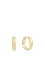 Gold Wide Huggie Hoop Earrings