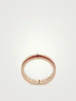Red Edition Quatre Rose Gold Wedding Band With Ceramic