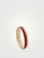 Red Edition Quatre Rose Gold Wedding Band With Ceramic