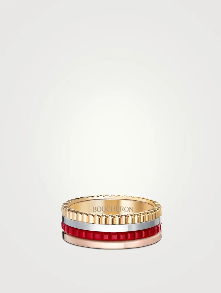 Red Edition Quatre Gold Ring With Ceramic