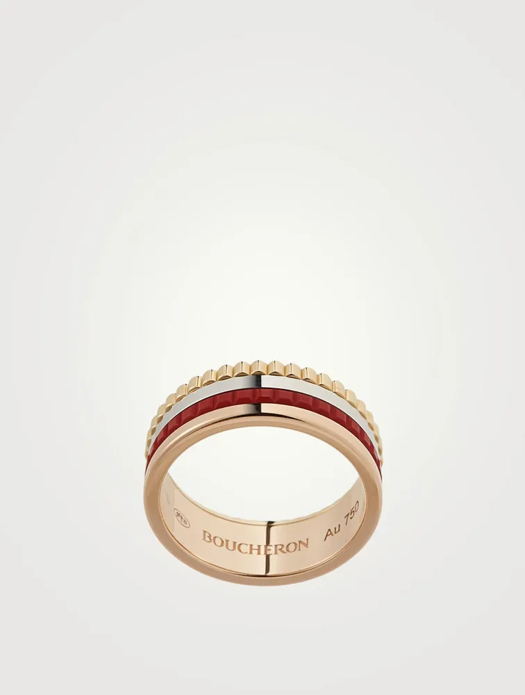 Red Edition Quatre Gold Ring With Ceramic