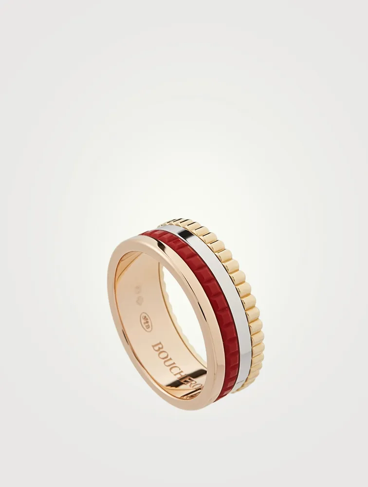 Red Edition Quatre Gold Ring With Ceramic