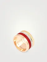 Large Red Edition Quatre Ring With Ceramic And Diamonds