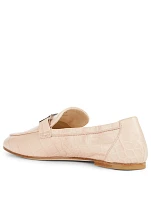 Croc-Embossed Leather Loafers