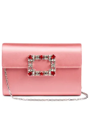 Mini RV Brochamour Envelop Flap Clutch Bag With Crystal Buckle