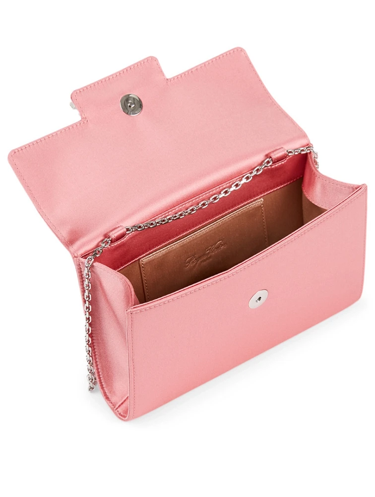 Mini RV Brochamour Envelop Flap Clutch Bag With Crystal Buckle