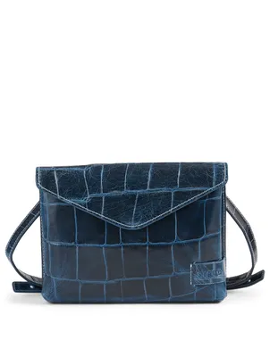 Holly Croc-Embossed Leather Convertible Bag