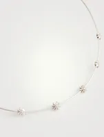 Fireworks 18K White Gold Cluster Collar Necklace With Diamonds