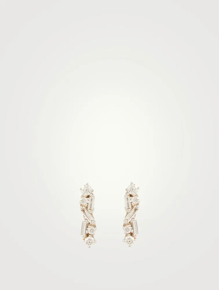 Fireworks 18K White Gold Earrings With Diamonds