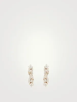 Fireworks 18K White Gold Earrings With Diamonds
