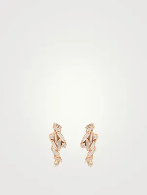 Fireworks 18K Rose Gold Earrings Wth Diamonds